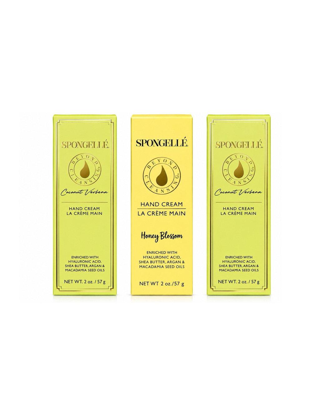 3x Spongelle Hand Cream Coconut Verbena & Honey Blossom 2 oz Each